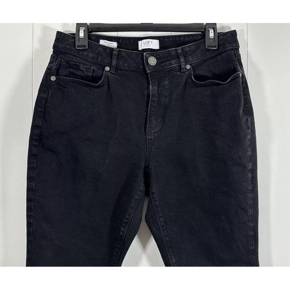 LOFT Outlet Curvy Skinny Jeans Black Mid Rise Charcoal Wash - Picture 2 of 9
